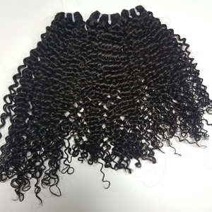 Extensiones de Cabello Humano Rizado Natural Negro, Cabeza Completa, Tejido Doble, No Remy, de la India, para Mujeres - Product Image 4