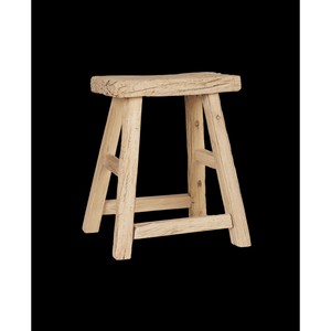 Tabouret rustique artisanal en bois d'orme |   Finition Naturelle en Gros |   Moradabad Inde - Product Image 1