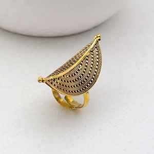 brass tribal <b>boho</b> designer big size <b>ring</b>//silver-gold color <b>ring</b>//Oxidised Silver-Plated Adjustable Finger gift for her - Product Image 1