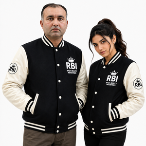 เสื้อแจ็คเก็ตเบสบอลแบบ Letterman  ผ้าขนสัตว์  ทรงบอมเบอร์  แบบวิซาร์ด  พรีเมียม  สำหรับวิทยาลัย  แบบสองด้าน  ระบายอากาศได้ดี  ปักโลโก้อย่างดี - Product Image 3