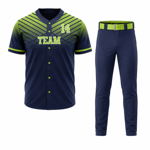 Uniforme de baseball respirant et léger 100% polyester, vêtements d'équipe professionnels, logo personnalisé, sublimation de couleur, OEM - Product Image 1