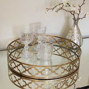 Two Part Metal <b>Serving</b> Tray <b>Set</b> Handmade Polished Vintage Style <b>Dishes</b> & Plates - Product Image 5