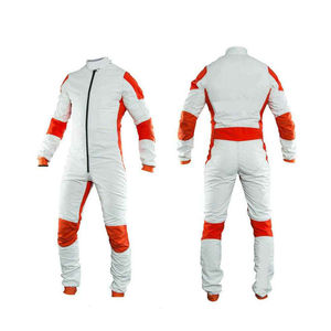 Combinaison de travail pour homme, blanche et bleue, avec empiècements noirs, fermeture éclair intégrale sur le devant, en polyester - Product Image 3