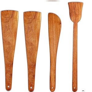 Cuillère en bois et spatule à long manche pour la cuisine, ensembles d'ustensiles de cuisine - Product Image 6