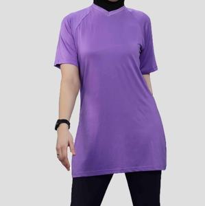 High Quality Islamic Modest Women T Shirt Elongated Slim Fit Short Sleeve Muslim Eco-Friendly Polyester & Cotton Modest T-Shirt - Product Image 6
