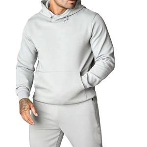 Sweat-shirt à capuche gris clair pour homme, manches longues, couleur unie, décontracté, respirant, coupe régulière, pour l'automne - Product Image 1