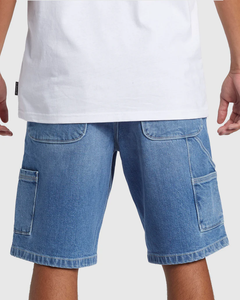 Pantalones Cortos de Lona Tejida de Alta Calidad, Pantalones Casuales Azules de Cintura Alta, Cintura Elástica, Secado Rápido para Hombre, 180g - Product Image 4