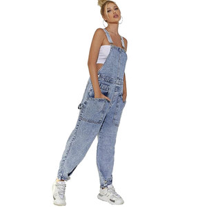 Overoles de mezclilla para mujer, casuales, suaves y cómodos, con tirantes ajustables, estilo urbano moderno, moda para el día a día - Product Image 3