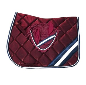 OEM Horse Saddle Pad Jumping riding <b>Blanket</b> Solid Color Custom made Design Matching Bonnet - Product Image 1