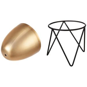 Jardinières en métal avec support pour la décoration du salon et de la chambre |   Meilleur cadeau décoratif (Noir et Or) - Product Image 4