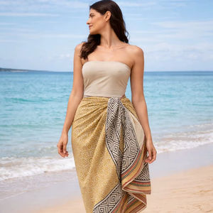 Robe d'été décontractée parfaite pour la plage, vêtements pour femmes, 100% coton, tie-dye, dos nu, lavable, robes de plage pour femmes - Product Image 1