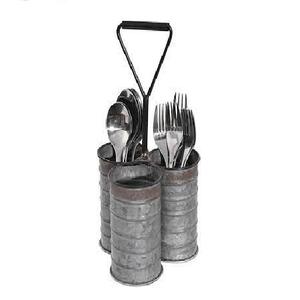 Juego de dos portacubiertos de estilo americano con forma redonda y acabado en polvo blanco, de calidad duradera para mostradores de bodas. - Product Image 5