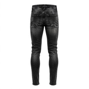 Jeans en denim délavé pour homme, coupe droite, taille mi-haute, en coton, décontracté, séchage rapide, écologique, respirant, avec poches, personnalisable - Product Image 6