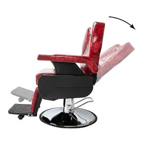 Classica Poltrona da Barbiere Reclinabile Grande Rosso Vino - Arredamento Versatile per Barbieri, Scuole, Saloni di Bellezza - Product Image 1