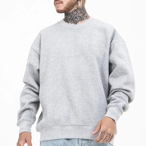 Men's 100% Cotton High Quality Oversized Sweatshirt Custom Logo Boxy Fit Hip Hop Plain Crewneck Embroidered Technics - Product Image 6