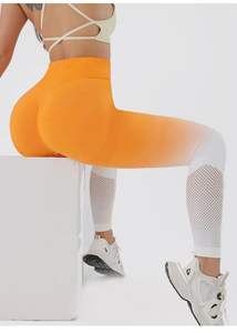 New Style Women's Gradient Push Leggings Seamless Yoga Pants High Mid-Waist Running Fitness <b>Tights</b> Casual Summer Fitness Legging - Product Image 3