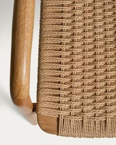 Silla de Comedor Moderna de Madera de Teca Sólida con Asiento de Ratán Natural Tejido a Mano – Muebles de Estilo Escandinavo para Restaurante, Cafetería y Hotel - Product Image 6