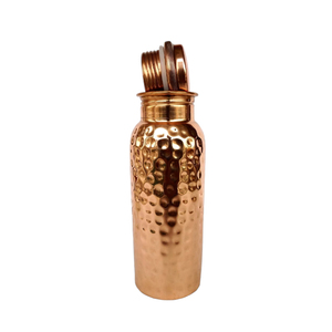 Botella de Agua de Cobre Puro Martillado a Mano, Compacta y Práctica, con Tapa de Cúpula y Hombro Liso, para Bebidas - Product Image 4