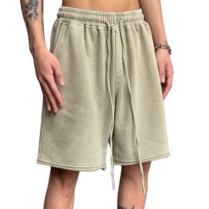 Pantalones Cortos de Felpa Francesa para Hombre, Personalizables con Logotipo, Estilo Casual, Holgados, de Alta Calidad, Color Sólido, para Streetwear, 2026 - Product Image 1