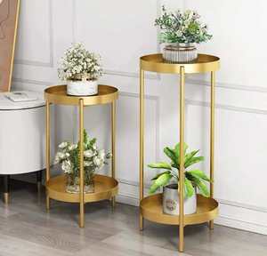 Support de pot de fleurs décoratif en métal pour intérieur et extérieur, support de pot de fleurs pour balcon, jardin, décoration de la maison, moderne, luxueux, résistant à la rouille, de qualité supérieure - Product Image 1