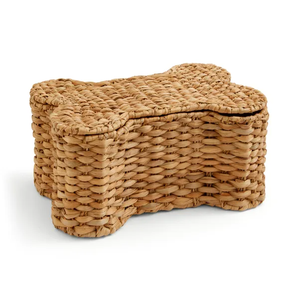 Cesta de almacenamiento con forma de hueso de jacinto y borde, hecha a mano, al por mayor, ecológica, fabricada en Vietnam - Product Image 1