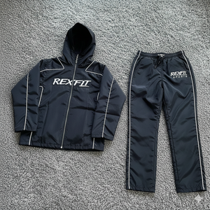 Rexfit Sports Custom Printed Mens Nylon Windbreaker Suit Lightweight Summer Set Tracksuit Set Wholesale - Product Image 1