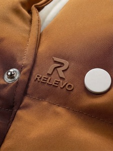 Chaqueta Acolchada con Capucha para Hombre Relevo, Diseño Color Block, Impermeable, Ecológica, Cierre Frontal con Cremallera, Logotipo, Estilo Casual de Primavera, Cortavientos - Product Image 4