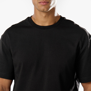 T-shirt Streetwear en Coton Épais de Haute Qualité, Coupe Oversize à Épaules Tombantes, Impression Personnalisée du Logo, Manches Courtes pour Hommes - Product Image 5