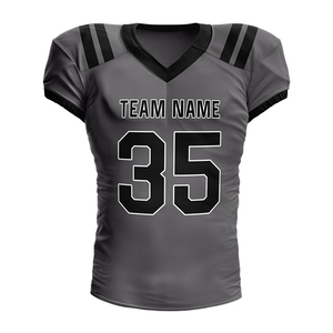 Maillot de football américain pour homme, col en V, manches courtes, gris, nom de l'équipe 35, impression sérigraphique, évacuation de l'humidité, coupe classique, toutes saisons - Product Image 1