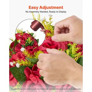 10 pezzi rose rosse da 9.5 pollici fiori artificiali matrimonio baci palle disposizione Bouquet decorazioni da tavola per feste finte floreali - Product Image 5
