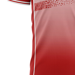 Custom Sublimated Soccer Jersey Unisex Red White Gradient Crew Neck Short Sleeve Lightweight Color Block Moisture Wicking - Product Image 5