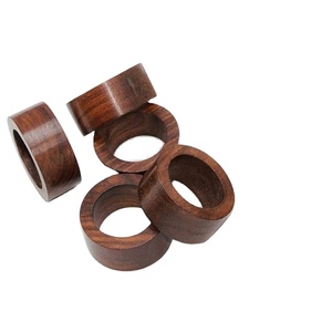 Anneau de serviette en bois naturel au design créatif, écologique, durable, style classique, pour table à manger, mariage, décoration intérieure, article idéal - Product Image 1