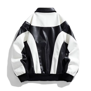 Men's Nylon/Cotton <b>Canvas</b> <b>Waterproof</b> Bomber Jacket Color Blocking Stand Collar Zipper Closure Casual Winter Regular Fit - Product Image 3