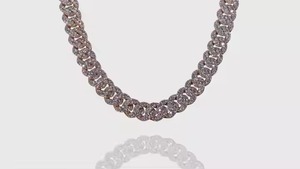 Cadena Cubana de Alta Calidad Estilo Hip Hop Rapper en Oro Rosa con Diamantes y Detalles en Oro Rosa, Regalo para Él - Product Image 3