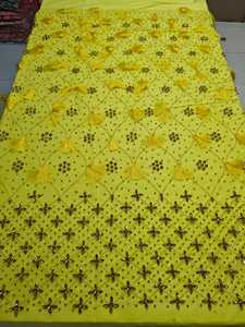 A.K.TRENDY COLLECTION Luxury Handmade Rhinestones Sequence Mesh Lace Fringes Eco-Friendly Traditional Elegant Floral 5 Yards - Product Image 3