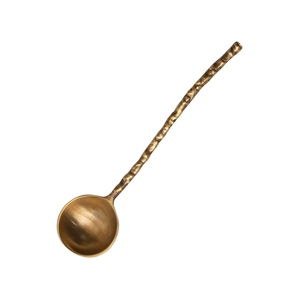 Cuillère en métal torsadé plaqué or, couverts de mariage, serveur à salade à long manche de qualité supérieure - Product Image 2