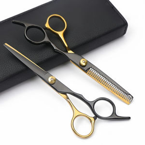 Professional Beauty Ceramic Handled <b>Left</b>-<b>Handed</b> Barber Haircut <b>Scissor</b> Set Stainless Steel 32 Teeth Thinning Cutting Durable - Product Image 4