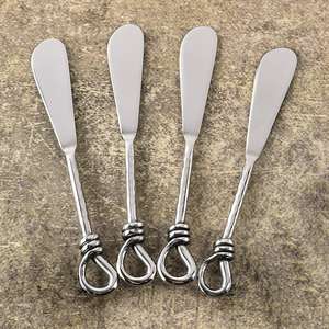 Stainless Steel Butter <b>Knife</b> <b>Set</b> 4pc Sheepsfoot Blade Straight Edge Kitchen Utensil - Product Image 6