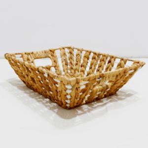 Panier de rangement rectangulaire en rotin naturel, style rustique, organisateur polyvalent pour un rangement soigné - Product Image 3