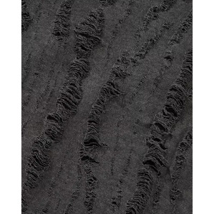 Camiseta de punto vintage desgastada de gran tamaño, estilo casual urbano, rasgada, de manga corta para hombre, 100% algodón, antiarrugas - Product Image 6