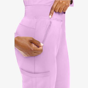 Uniformes Médicos de Hospital de Alta Calidad al por Mayor, Conjunto de Uniformes Quirúrgicos Personalizados, Lisos, para Mujer, Cintura Elástica, Múltiples Bolsillos, Corte Ajustado y Largo - Product Image 6