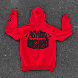 Vêtements de rue de luxe personnalisés 3D Puff Print Logo Oversize French Terry Full Zip up Cropped Rhinestone Hoodies - Product Image 6