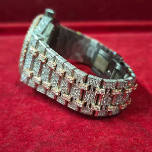 Montre mécanique automatique de luxe pour homme, 40 mm, diamant moissanite VVS, bracelet en acier inoxydable, verre saphir, vente chaude - Product Image 1