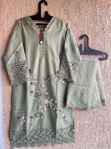 Elegante XL 42 Seda Paquistaní Shalwar Kameez Traje Estirable Algodón Fondo Pesado Organza Dupatta Elegante Ropa India - Product Image 5