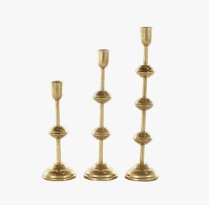 Gold Metal Taper Candle Holder <b>Tall</b> <b>Candlestick</b> Stands with Stacked Sphere Accents for Luxury Table Centerpiece Decor - Product Image 3