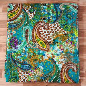 Juego de Edredón Hecho a Mano con Patrón Kantha de Algodón Orgánico, Reversible, Ecológico, Estilo Vintage, Transpirable para Todas las Estaciones, para Hotel y Hogar - Product Image 5