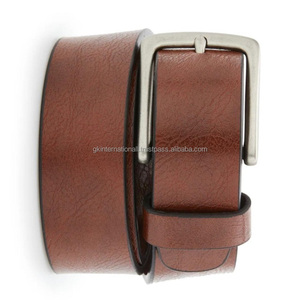 Cinturón informal de cuero con arnés natural de grano completo tostado para hombres con elegante cinturón de vestir con hebilla de aleación de zinc para unisex - Product Image 5