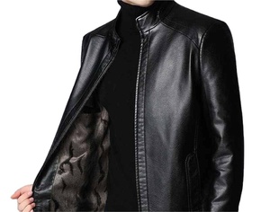 2025 hommes de haute qualité en cuir véritable hiver Bomber veste haute rue Style écologique coupe-vent 480g - Product Image 3