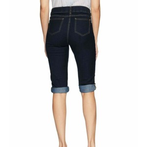Shorts en jean taille haute premium pour femme, coupe skinny, délavé foncé, boutonnage frontal, couleur unie, décontracté d'été, longueur courte, tissu extensible - Product Image 4