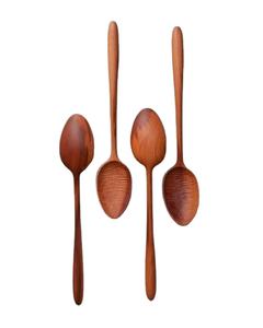 Cuillère en bois jetable avec logo personnalisé Différentes tailles Petites cuillères en bois d'acacia pour le miel/le café/l'huile de noix de coco/la soupe - Product Image 1